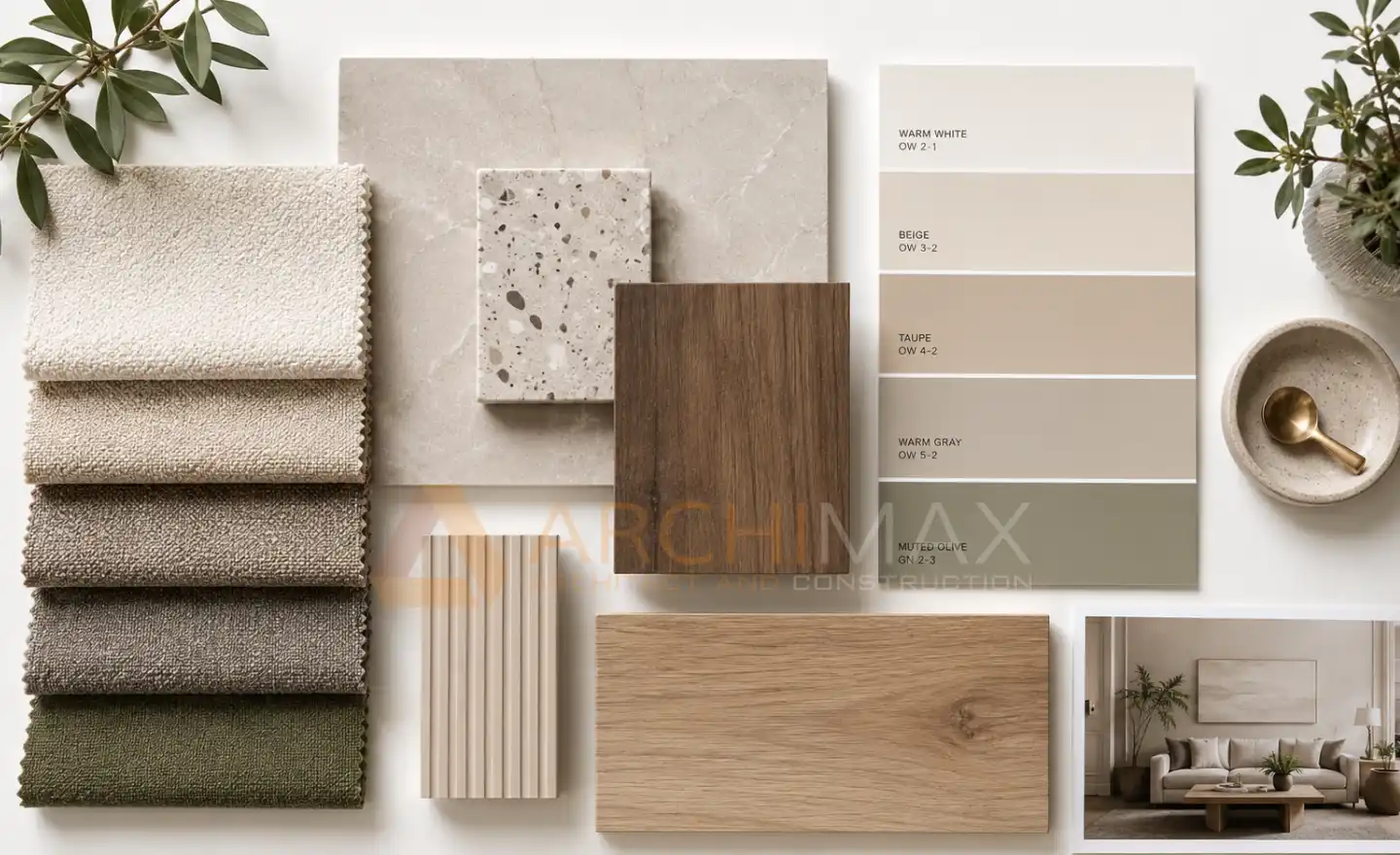 Contoh material dan warna