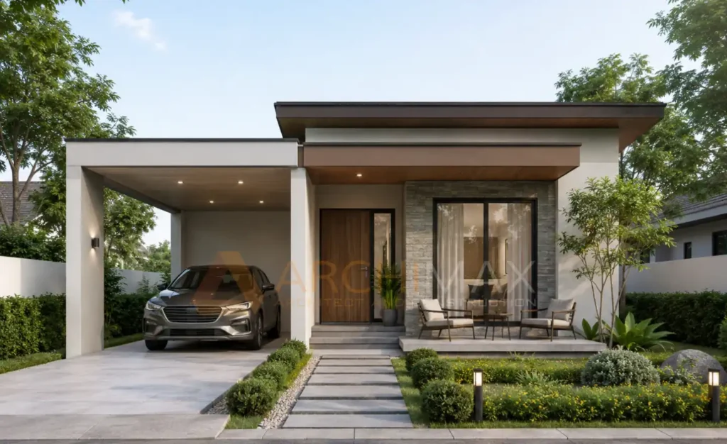 Denah rumah 3 kamar ukuran 8x12