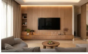 Desain backdrop TV modern