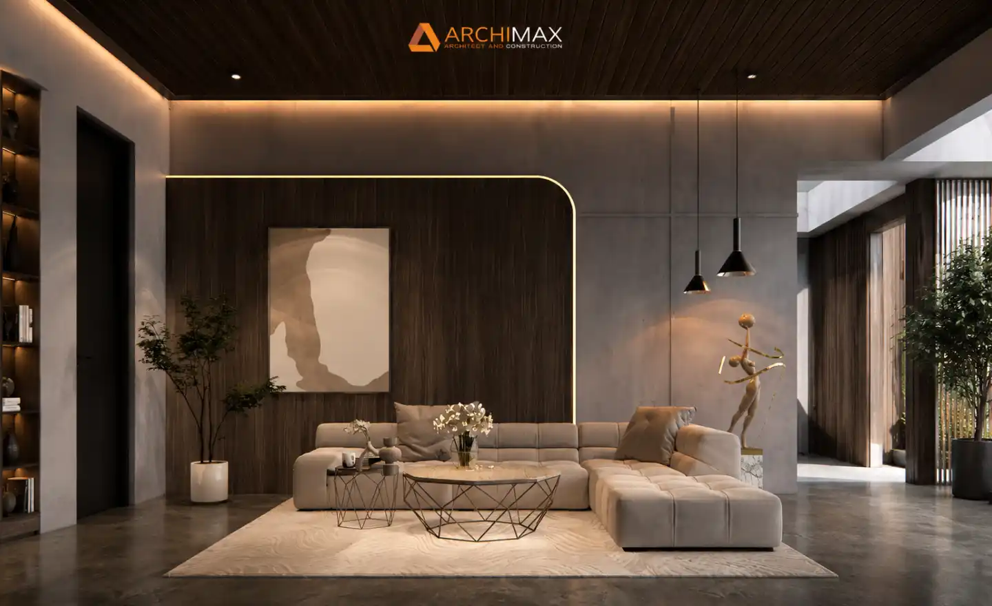 interior rumah mewah modern ruang tamu